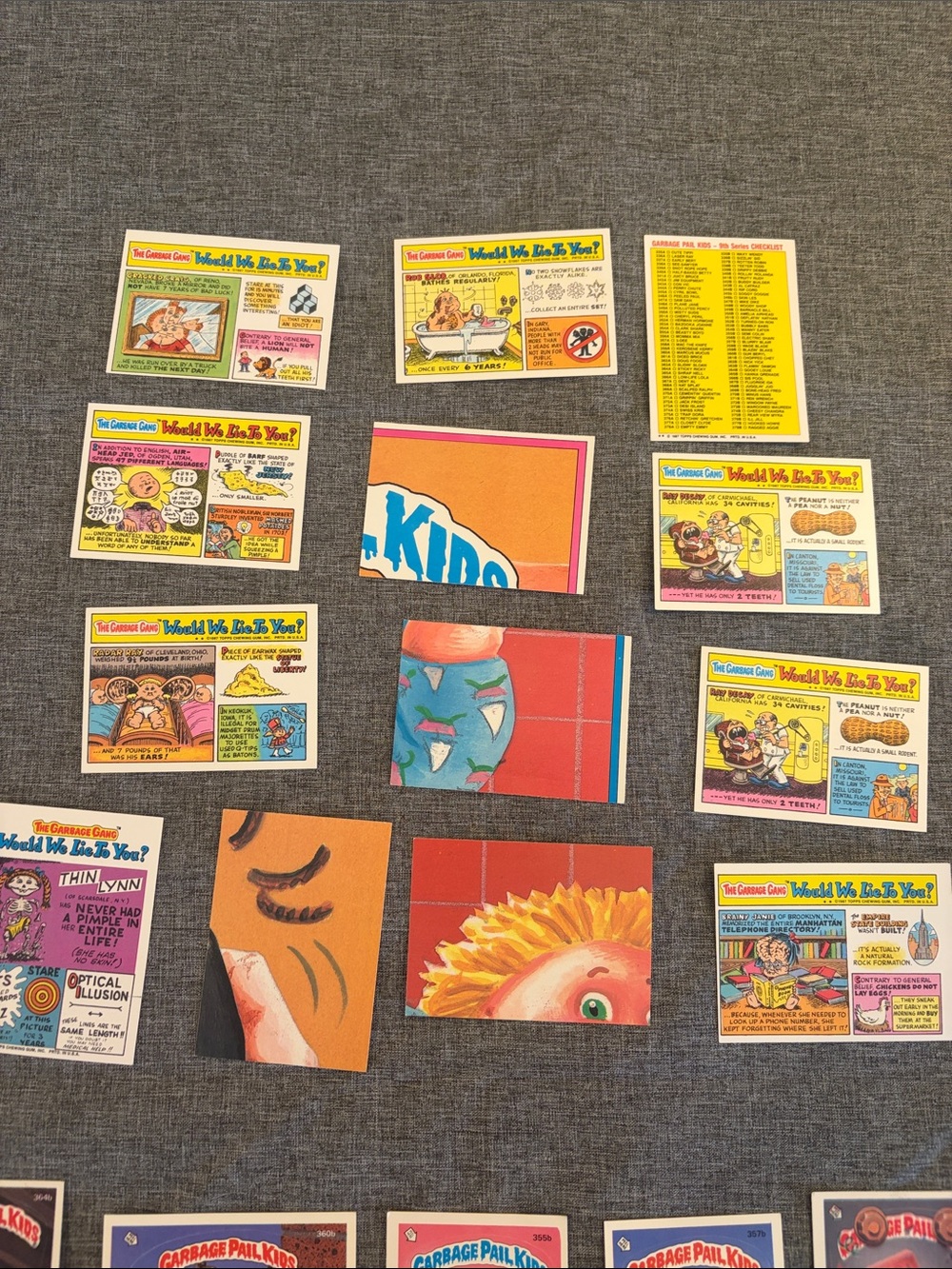 1987 Garbage pail kids series 9 assortment of 37 cards, (with duplicates) - Picture 5 of 6